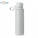 Double-walled stainless steel drinking bottle 780 ml, white, logo print