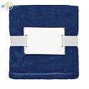 RPET fleece blanket 280 gr/m² blue, logo print 2