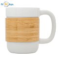 SORO ceramic mug with bamboo, white, logo print 3