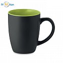 Two-color ceramic mug 290 ml, green, logo print