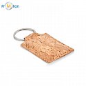 Rectangular cork keychain, logo print