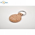 Round cork keychain with logo print 2