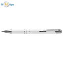 Metal ballpoint pen white, with engraving, logo print