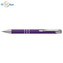 Metal ballpoint pen purple, with engraving, logo print