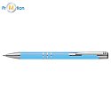 Metal ballpoint pen light blue, with engraving, logo print