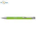 Metal ballpoint pen light green, with engraving, logo print