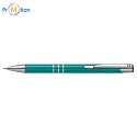 Metal ballpoint pen turquoise, with engraving, logo print