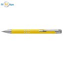 Metal ballpoint pen yellow, with engraving, logo print