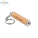 Mini bamboo flashlight with key chain with logo printing 2