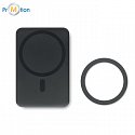 Magnetic wireless charger 15W and power bank 5000 mAh, logo print, black 2