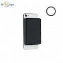 Magnetic wireless charger 15W and power bank 5000 mAh, logo print, black