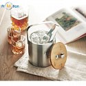 double-walled stainless steel ice container, logo print 2