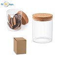 Glass container 380 ml, cork, logo print 2