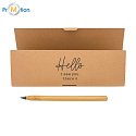 KONY permanent pencil without lead made of bamboo in a box, beige, logo print 2