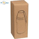 Stainless steel bottle with 2 cups brown 7, logo print