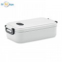 Recycled PP Lunch box 800 ml, white, logo print