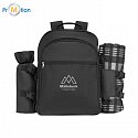 Picnic backpack for 4 people with logo print, black 3