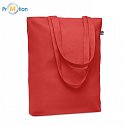 Canvas shopping bag 270 gr/m², red, logo print