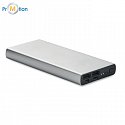 Powerbank with a capacity of 10,000 mAh, silver, logo print