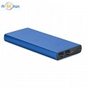 Powerbank with a capacity of 10,000 mAh, blue, logo print