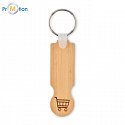 Bamboo wood key fob with cart token, wood laser 3