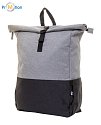 RPET rolling backpack, gray, logo print