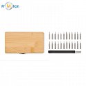 24-piece tool set in bamboo case with logo print 3
