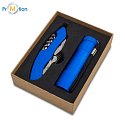 CAMDEN gift set of flashlight and pocket knife, blue, logo print