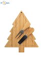 Christmas set of cheese knives with logo printing