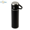 ATTU thermos set 500 ml and 3 mugs, black, logo print 4