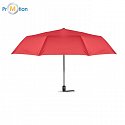 vetruodolný skladací  dáždnik automatický, červený, potlač loga