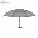 windproof automatic folding umbrella, gray, logo print