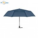 vetruodolný skladací  dáždnik automatický, tmavo modrý, potlač loga