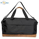 Sports bag from RPET with cork bottom black 2, logo print
