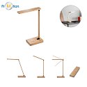 Bamboo table lamp with charger, logo print 2