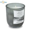 FRASCATI scented candle in glass, gray, scent of flowers and mango, logo print 2
