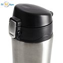 SECURE thermos 400 ml, silver, logo print 4