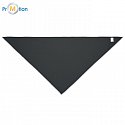 Triangular polycotton scarf with logo print, black