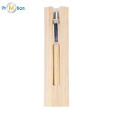 LAKIMUS fountain pen/pencil without lead made of bamboo in a case, beige, logo print 3
