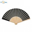 Folding fan made of bamboo and paper, logo print, black 3