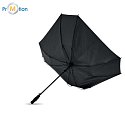 Windproof square umbrella black with logo print 4