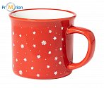 Red retro Christmas mug, logo print