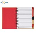 SMILE notebook and pen set, red, logo print 2