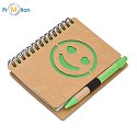 SMILE notebook and pen set, green, logo print