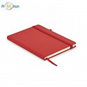 Lined notebook from recycled PU A5, red, logo print