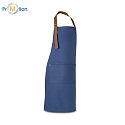 100% cotton blue apron, logo print