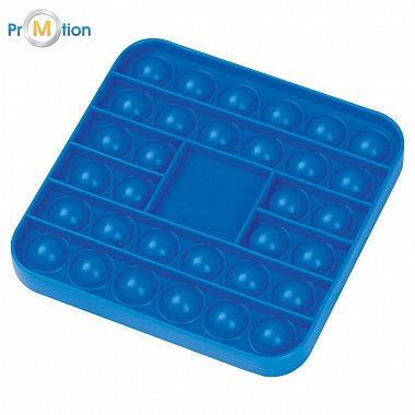 Fidget silicone toy blue, logo print