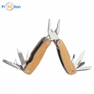 Bamboo multifunctional tool beige, logo print