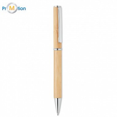 Bamboo ballpoint pen with logo print