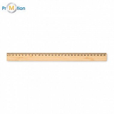 Bamboo ruler 30 cm, logo print